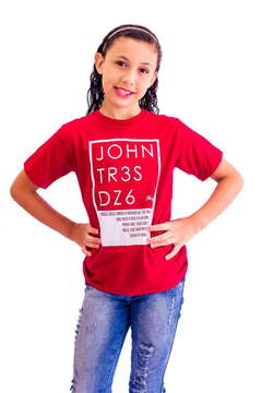 Camiseta Infantil John 3.16 - Vermelho