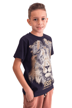 Camiseta Infantil Leão de Judá - Preto - comprar online