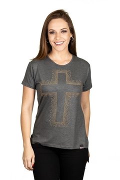 Camiseta Cruz de Cristo - Cinza