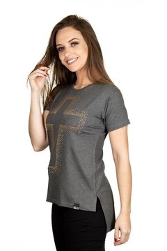 Camiseta Cruz de Cristo - Cinza - comprar online