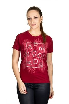 Camiseta Baby Look Abençoada - Vermelho