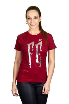 Camiseta Baby Look Fé Hebreus - Vermelho