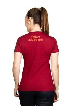 Camiseta Baby Look Leão da Cruz - Vermelho - comprar online