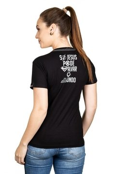 Camiseta Baby Look Só Jesus pode Salvar - Preto - comprar online