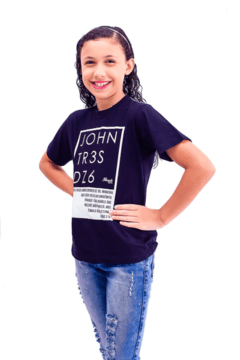 Camiseta Infantil John 3.16 - Preto