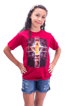 Camiseta Infantil Leão da Cruz - Vermelho