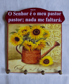 Pendurador de Chave - O Senhor é o Meu Pastor Pastor; Nada me Faltará