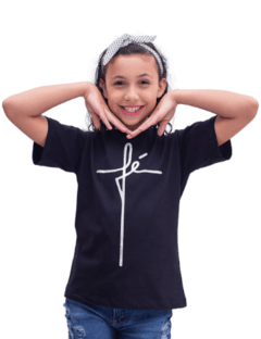 Camiseta Infantil Fé - Preto