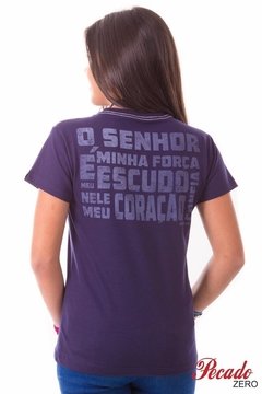 Camiseta Baby Look Estrela de Davi - Azul Marinho - comprar online