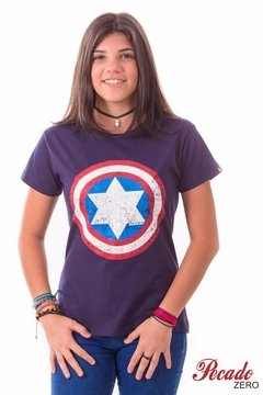 Camiseta Baby Look Estrela de Davi - Azul Marinho