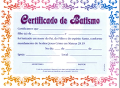 Certificado de Batismo