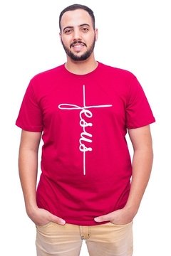 Camiseta Jesus da Cruz - Vermelho