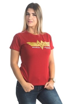 Camiseta Baby Look Mulher Virtuosa - Vermelho