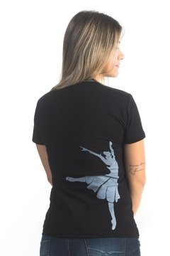 Camiseta Baby Look Bailarina Adore - Preto - comprar online