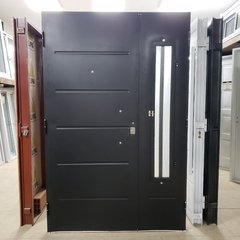 Puerta Surmetal Capri RESIDENCIAL POSTIGO caño 133 PINTURA FINAL negro derecha