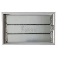 Aireador 60 x 36 aluminio blanco con reja y mosquitero