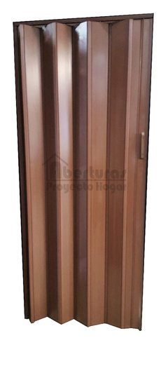 Puerta plegadiza reforzada de 74 x 204 color cedro - comprar online