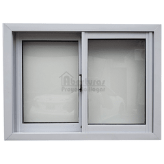 Ventana 80 x 60 CLASICA aluminio blanco con vidrios