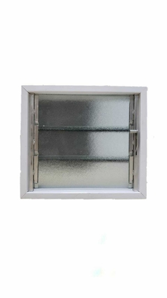 Aireador 40 x 36 aluminio blanco con reja y mosquitero