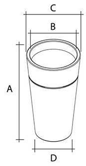 Vaso Luna 80 Mate - Verdy Vasos - Eco Irrigação e Jardim