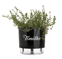 Vaso Autoirrigável Preto - Linha Gourmet Tomilho