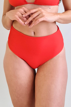 Calcinha Hotpants Cotelê Vermelho Tomate