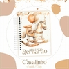 Caderneta de Saúde e Vacinação Personalizada com Capa Dura - Cavalinho de Balanço Marrom