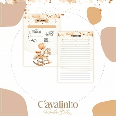 Caderneta de Saúde e Vacinação Personalizada com Capa Dura - Cavalinho de Balanço Marrom - comprar online