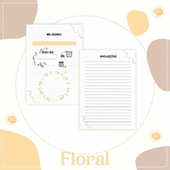 Caderneta de Saúde e Vacinação Personalizada com Capa Dura - Floral Amarelo - comprar online