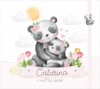 Albúm de Fotos e Recordações / Livro do Bebê Panda Mãe e Filha
