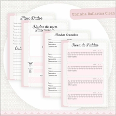 Caderneta de Saúde e Vacinação Personalizada com Capa Dura - Ursinha Bailarina Clean - comprar online