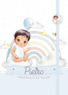 Caderneta de Saúde e Vacinação Personalizada com Capa Dura - Arco Íris Baby Boy