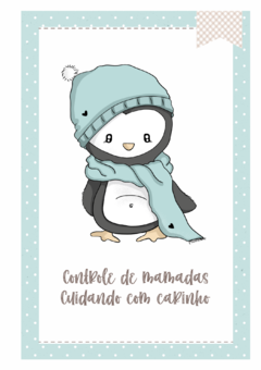 Caderneta de Saúde e Vacinação Personalizada com Capa Dura - Pinguim Cute na internet