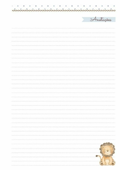 Caderneta de Saúde e Vacinação Personalizada com Capa Dura - Leão Blue - Mundinho do Papel