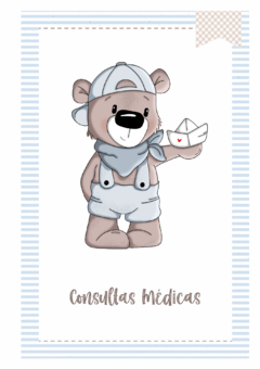 Imagem do Caderneta de Saúde e Vacinação Personalizada com Capa Dura - Ursinho Fashion