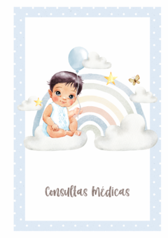 Imagem do Caderneta de Saúde e Vacinação Personalizada com Capa Dura - Arco Íris Baby Boy