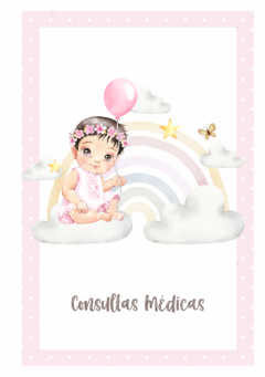 Imagem do Caderneta de Saúde e Vacinação Personalizada com Capa Dura - Arco Íris Baby Girl