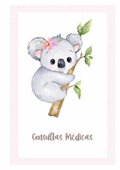 Imagem do Caderneta de Saúde e Vacinação Personalizada com Capa Dura - Coala Baby Girl