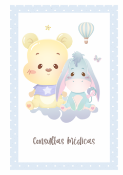 Imagem do Caderneta de Saúde e Vacinação Personalizada com Capa Dura - Ursinho Pooh Cute