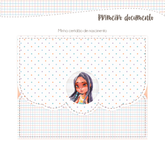 Albúm de Fotos e Recordações / Livro do Bebê Princesa Pocahontas - Mundinho do Papel