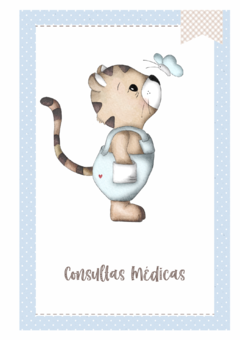 Imagem do Caderneta de Saúde e Vacinação Personalizada com Capa Dura - Tigre Baby