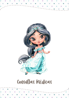 Caderneta de Saúde e Vacinação Personalizada com Capa Dura - Princesa Jasmine - loja online