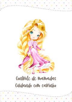 Caderneta de Saúde e Vacinação Personalizada com Capa Dura - Princesa Rapunzel - Mundinho do Papel