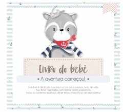 Albúm de Fotos e Recordações / Livro do Bebê Guaxinim Marinheiro - comprar online