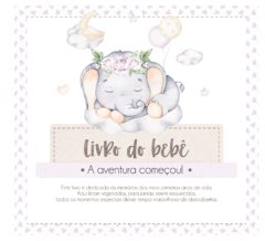 Albúm de Fotos e Recordações / Livro do Bebê Elefantinha Floral - comprar online