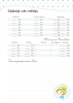 Imagem do Caderneta de Saúde e Vacinação Personalizada com Capa Dura - Princesa Cinderela