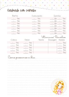 Imagem do Caderneta de Saúde e Vacinação Personalizada com Capa Dura - Princesa Rapunzel