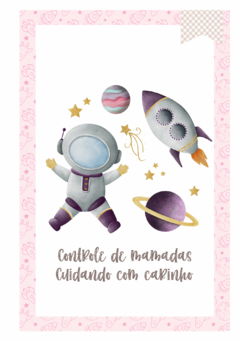 Caderneta de Saúde e Vacinação Personalizada com Capa Dura - Monograma Astronauta Girl na internet