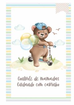 Caderneta de Saúde e Vacinação Personalizada com Capa Dura - Meu Amigo Urso - Mundinho do Papel