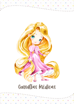 Caderneta de Saúde e Vacinação Personalizada com Capa Dura - Princesa Rapunzel